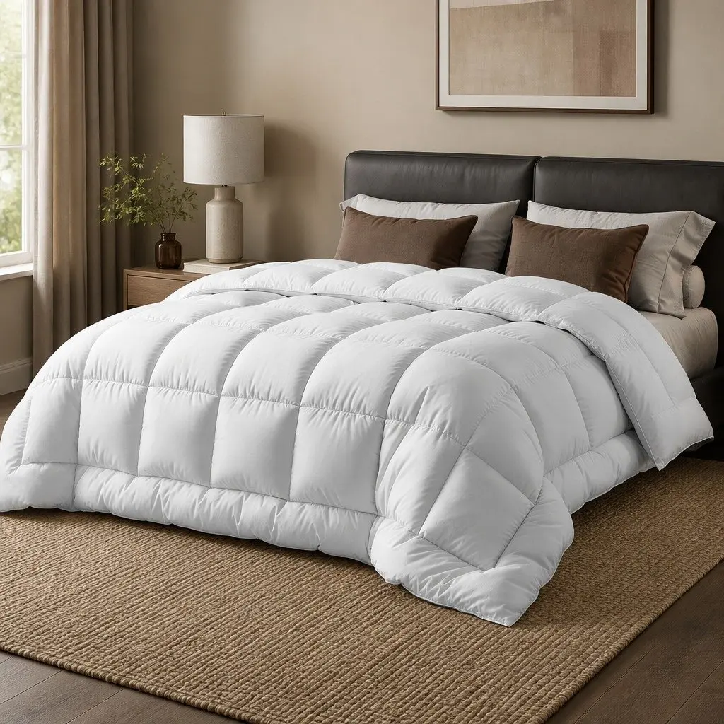 Wool Quilt Super King 800GSM Winter Doona Baffle Box Construction