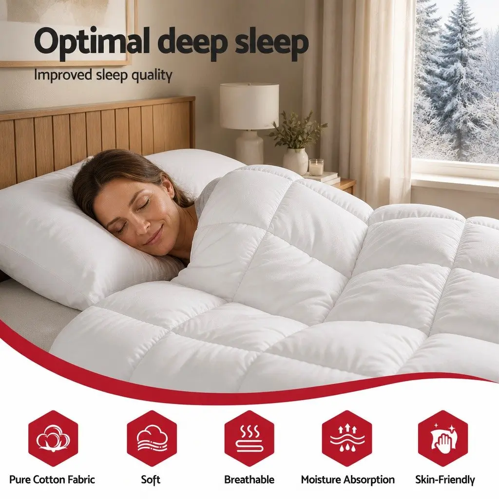 Wool Quilt Baffle Box Construction 800GSM King Size Winter White