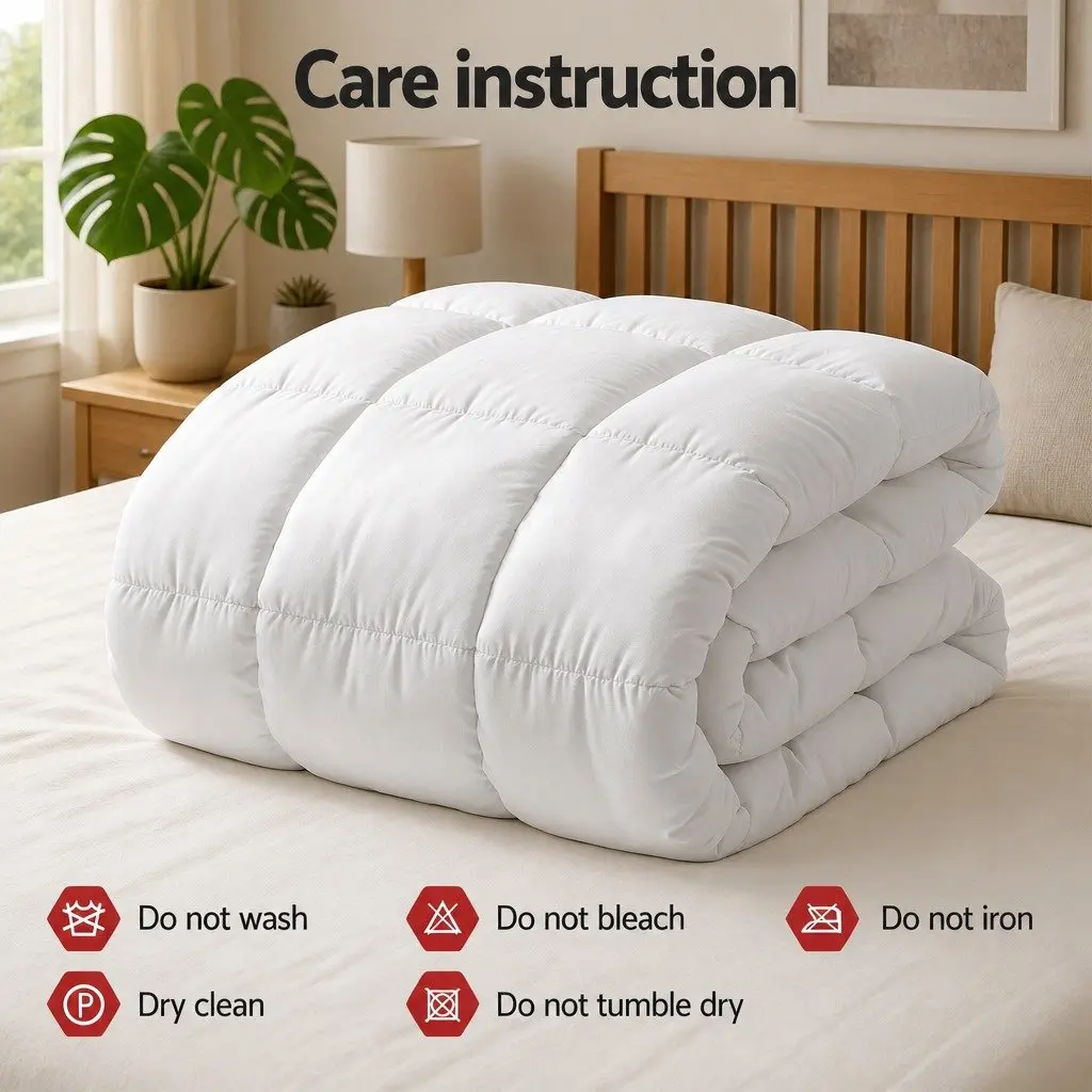 Wool Quilt Baffle Box Construction 800GSM Queen Size Extra Thick Winter Bedding