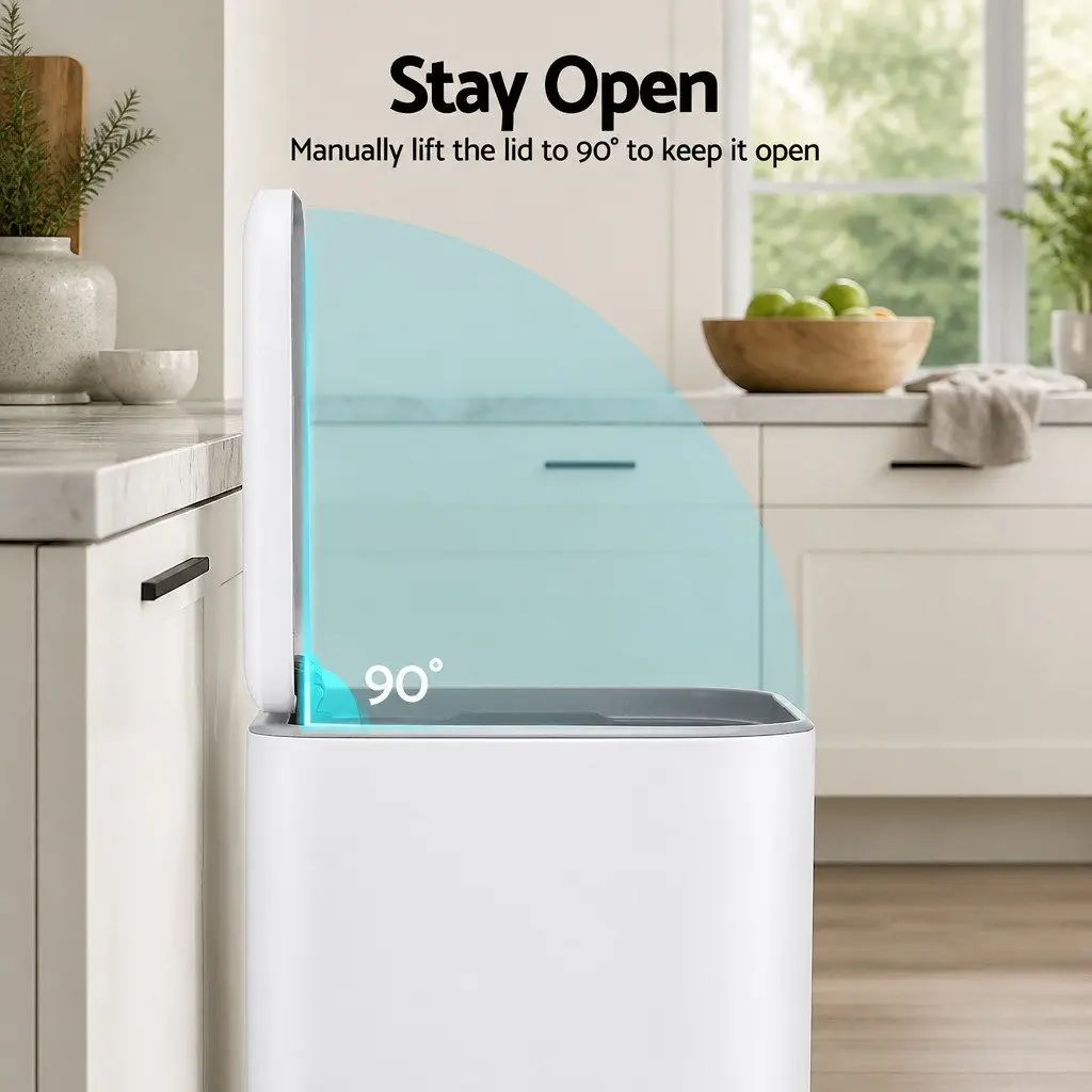 Pedal Bin 40L Steel Soft Close Lid Rectangular Kitchen Trash Can