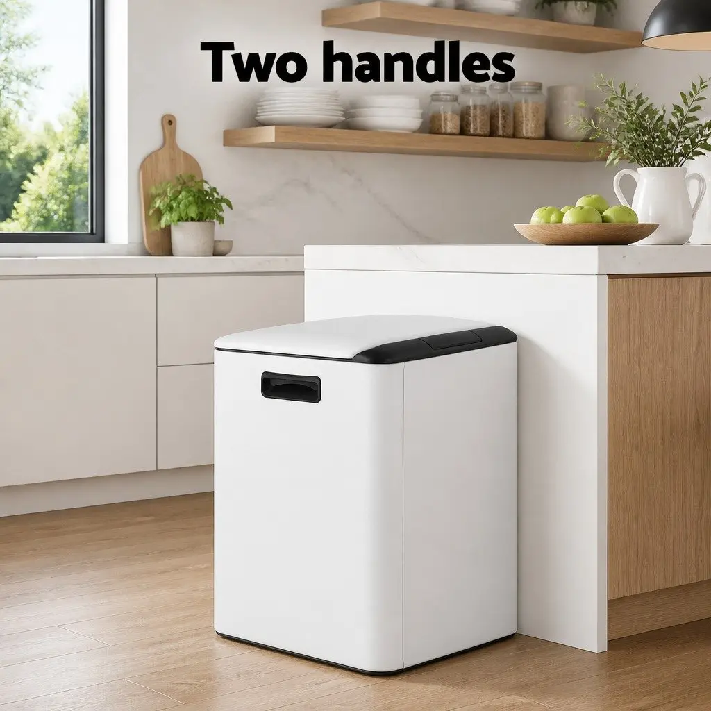 Pedal Bins Dual Compartment Soft Close Recycling Yellow 40L
