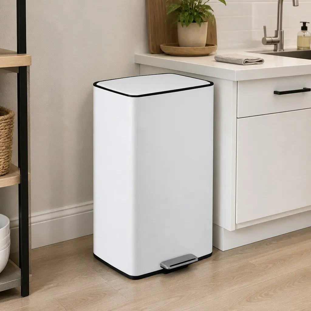 Pedal Bins Hands-Free Soft-Closing 40L Kitchen Trash Can