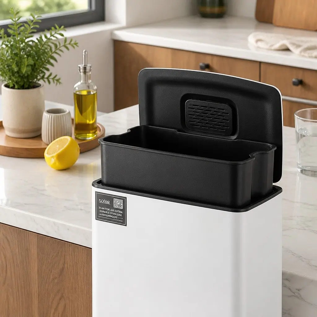 Pedal Bins Hands-Free Soft-Closing 40L Kitchen Trash Can