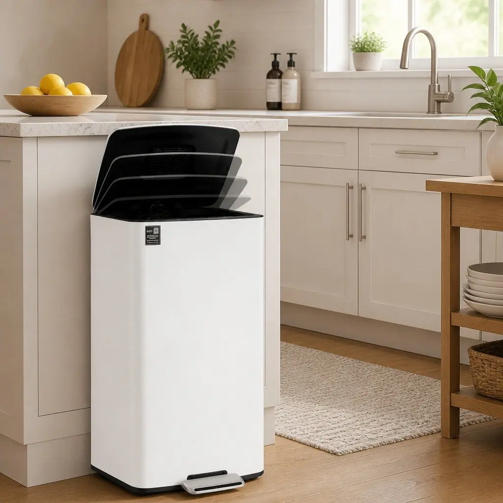 Pedal Bins Hands-Free Soft-Closing 40L Kitchen Trash Can