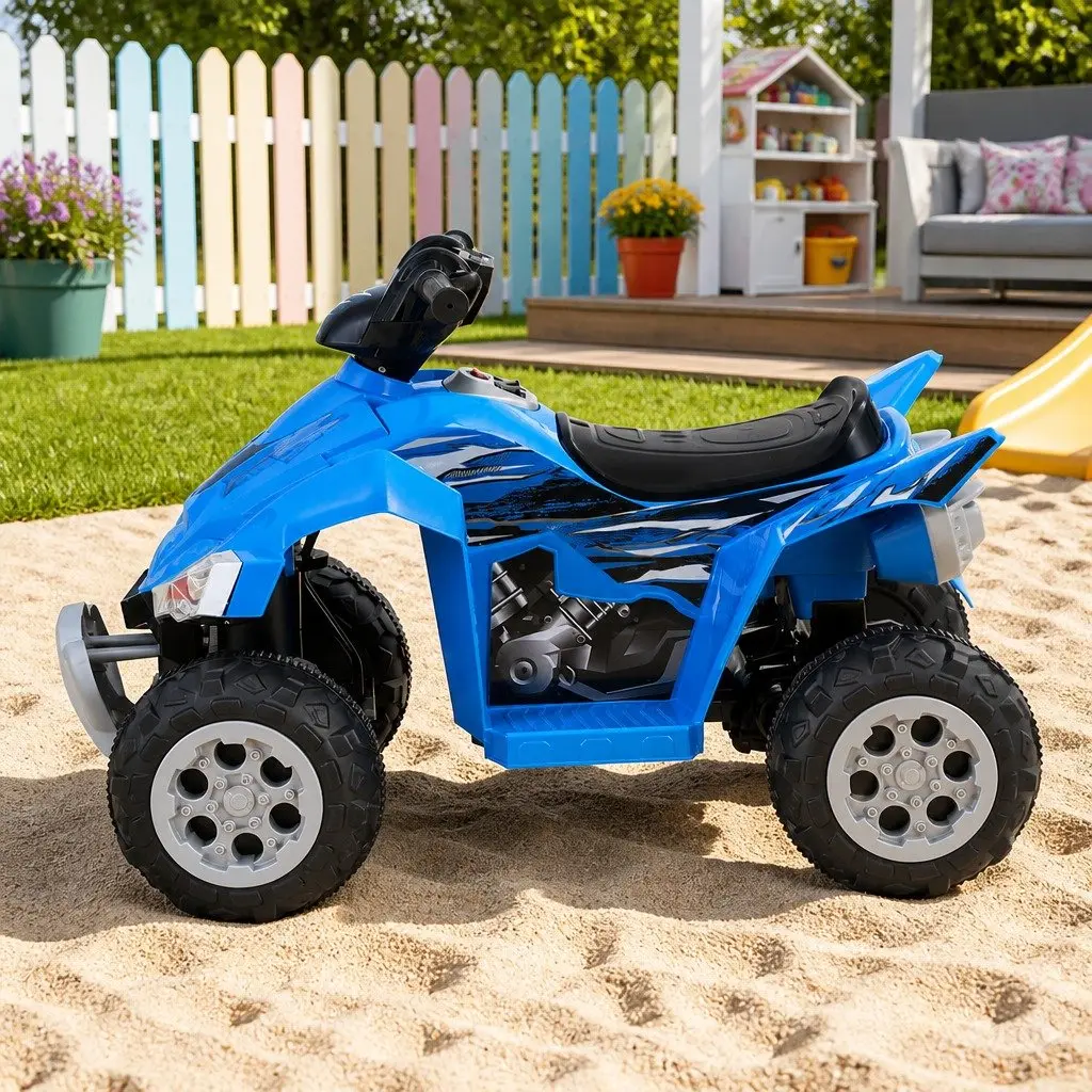 Kids Ride On Car 12V Electric ATV Quad Motorbike Toy Outdoor Blue 3+ Years