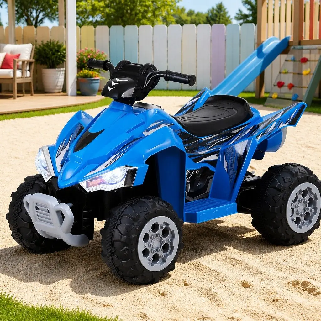 Kids Ride On Car 12V Electric ATV Quad Motorbike Toy Outdoor Blue 3+ Years