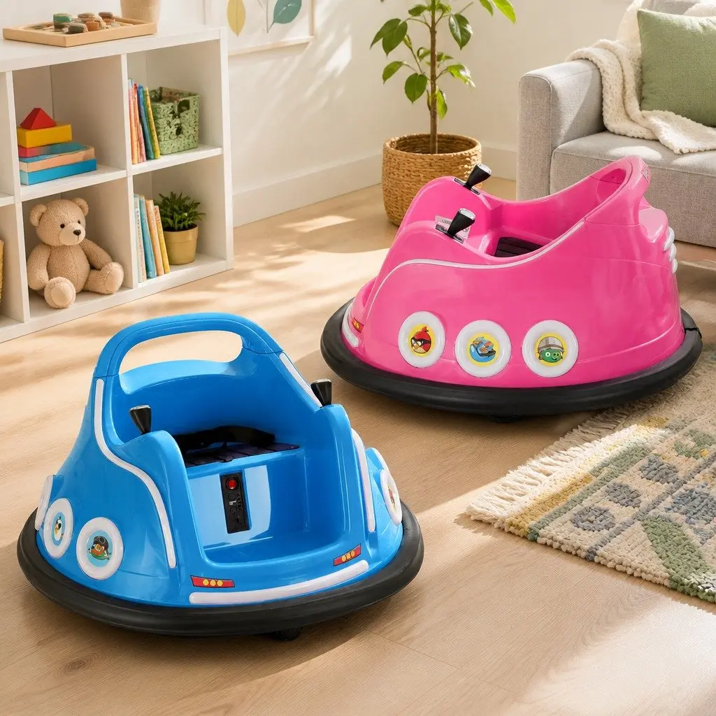 Kids Ride On Bumper Car Electric Toy with Remote Control Manual Joystick 360