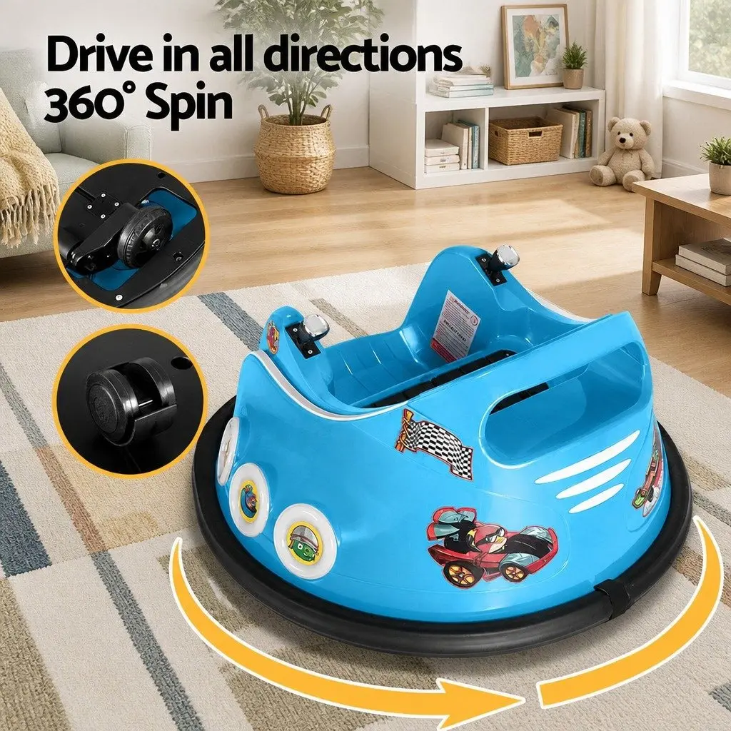 Ride On Bumper Car Electric Toy Joystick Control Blue