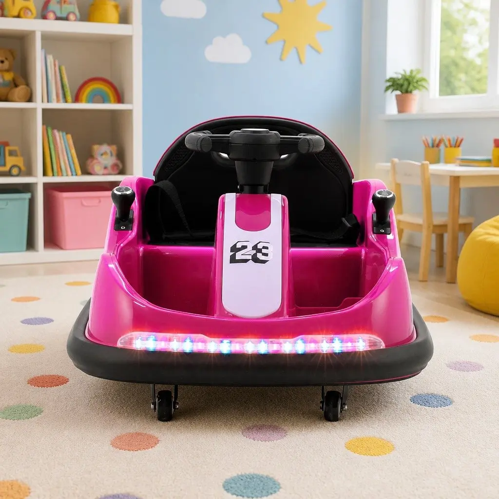 Kids Ride On Bumper Car Electric Toy Remote Control Pink 6V