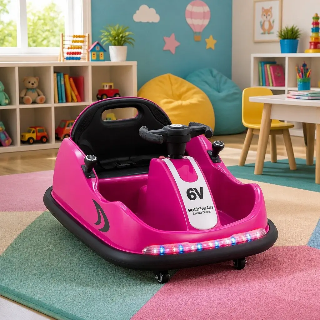 Kids Ride On Bumper Car Electric Toy Remote Control Pink 6V