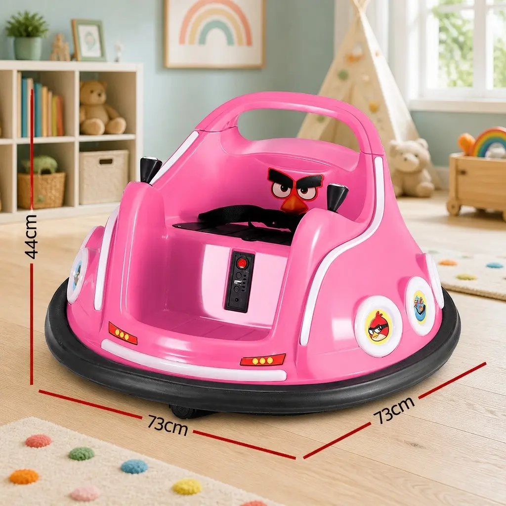 Ride On Bumper Car Pink Electric Joystick Remote Control 73cm