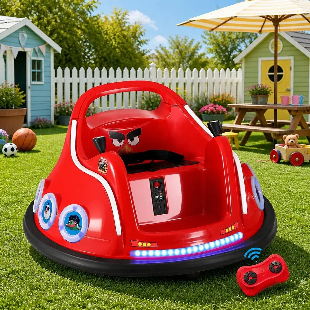 Kids Ride On Bumper Car Electric Joystick Remote Control Red 73cm