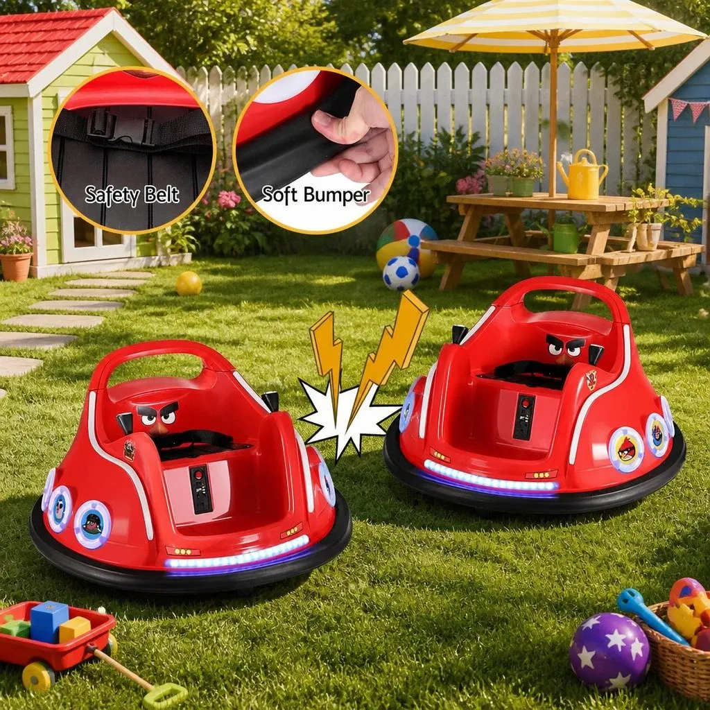 Kids Ride On Bumper Car Electric Joystick Remote Control Red 73cm