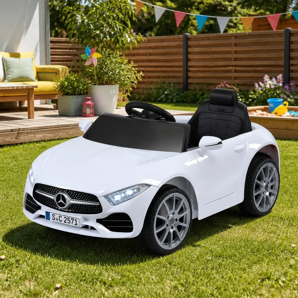 Kids Electric Ride On Car White Music Remote Control Outdoor Toy 3+ Years