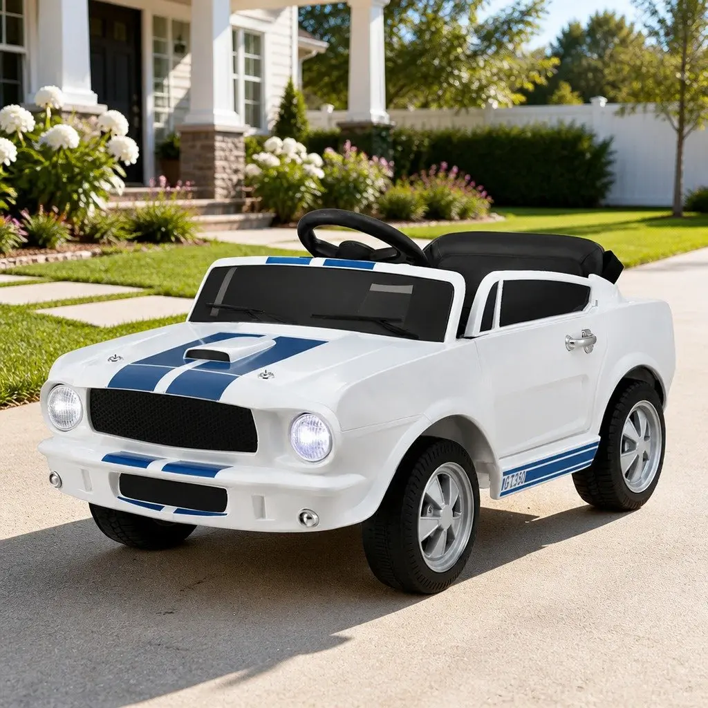 Kids Electric Ride On Car White Outdoor Toy Vehicle Music Horn Remote Control