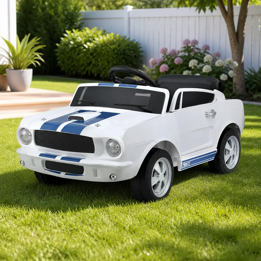 Kids Electric Ride On Car White Outdoor Toy Vehicle Music Horn Remote Control
