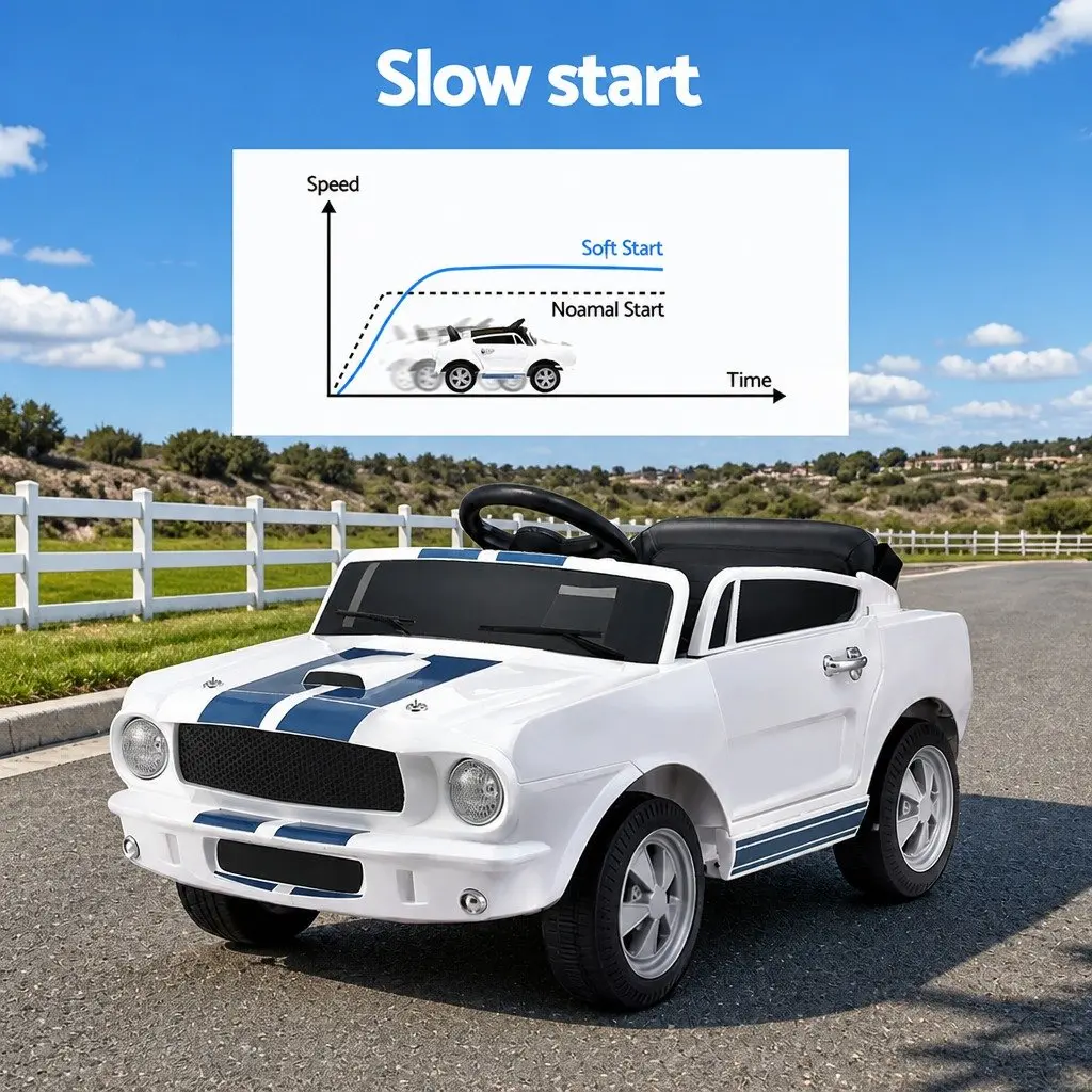 Kids Electric Ride On Car White Outdoor Toy Vehicle Music Horn Remote Control