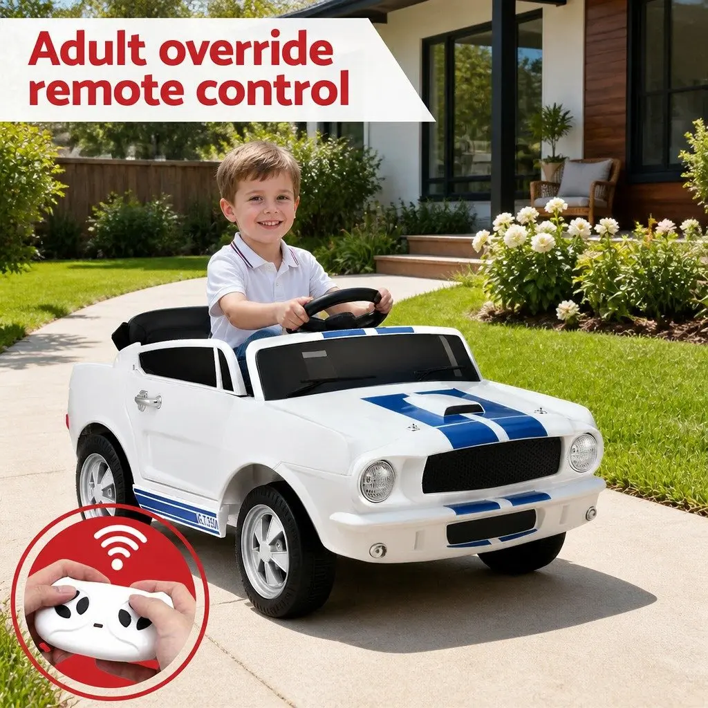 Kids Electric Ride On Car White Outdoor Toy Vehicle Music Horn Remote Control