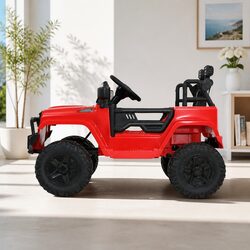 Kids Electric Ride On Car 12V Jeep Toy Remote Control Pedal Steering Wheel Red