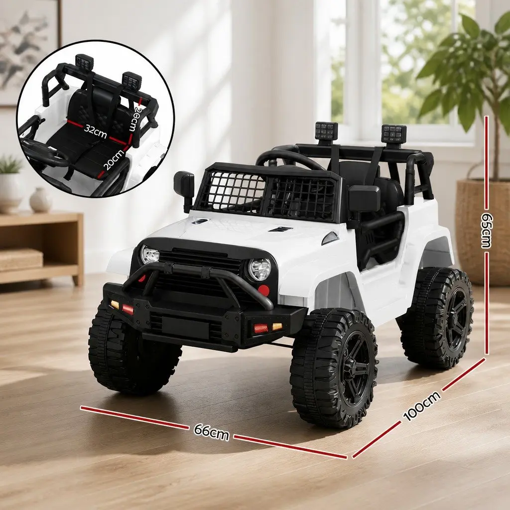 Kids Electric Ride On Jeep Car 12V Battery Operated with Remote Control White