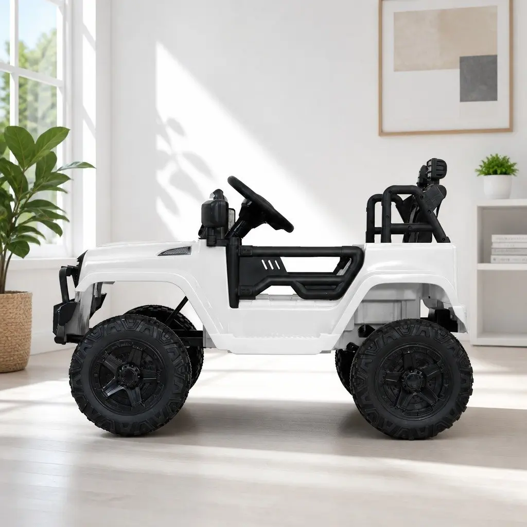 Kids Electric Ride On Jeep Car 12V Battery Operated with Remote Control White