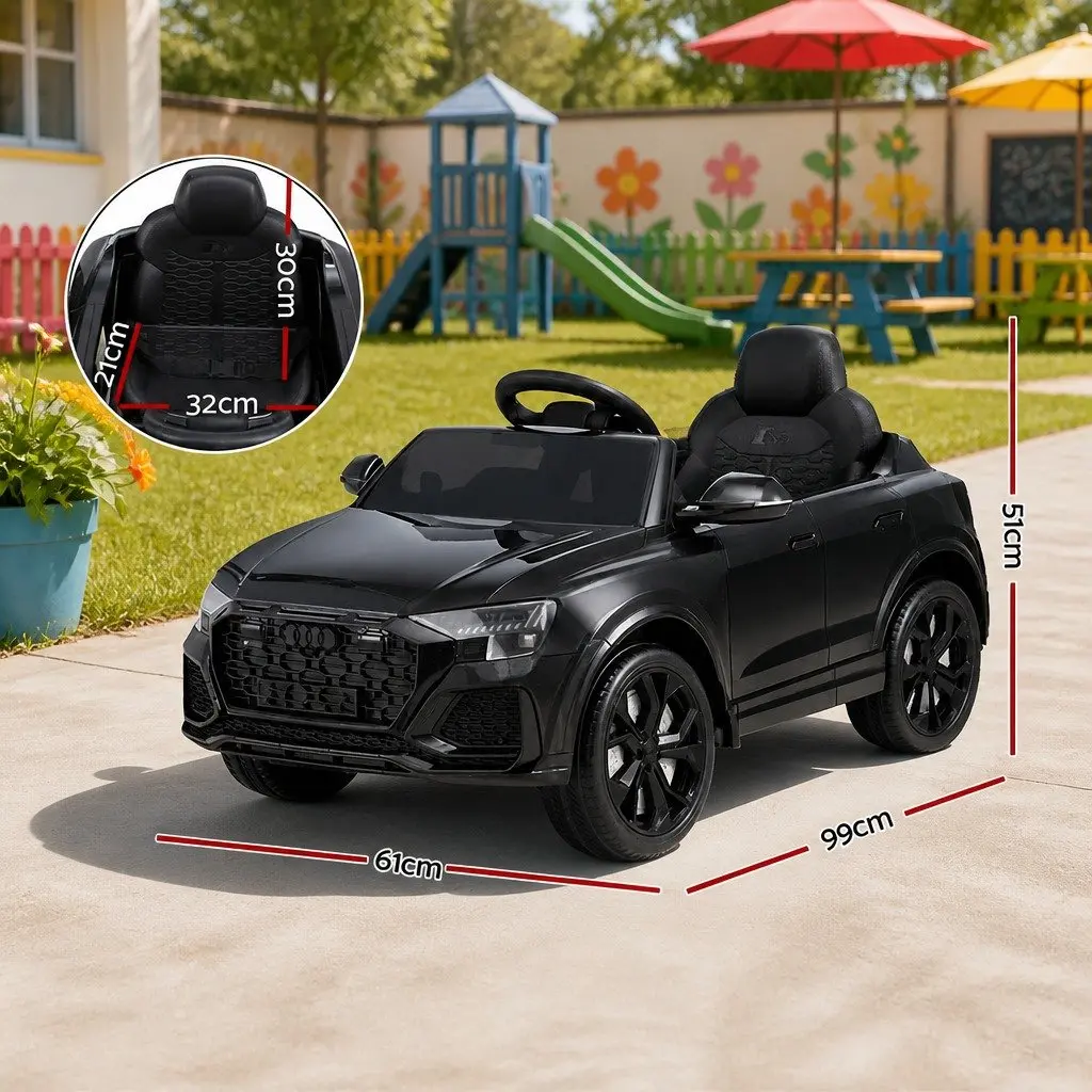 Kids Ride On Car 12V Electric Toy Black Remote Control Steering Wheel Pedal