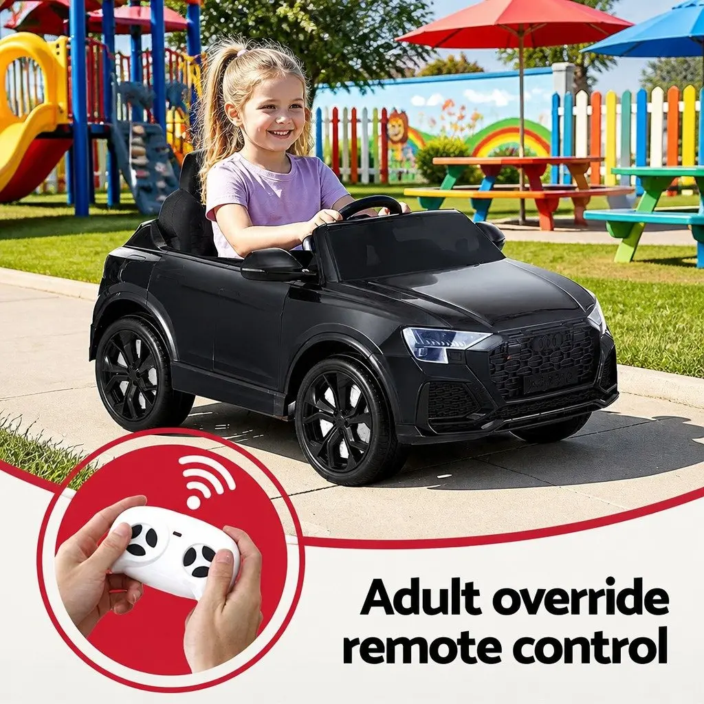 Kids Ride On Car 12V Electric Toy Black Remote Control Steering Wheel Pedal
