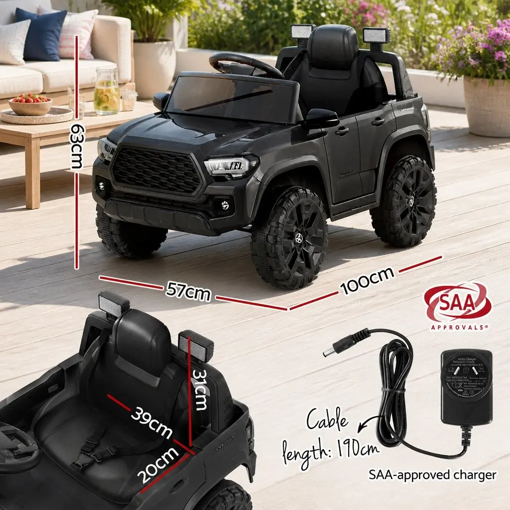 Kids Electric Ride On Car Remote Control Black 12V Tacoma Jeep