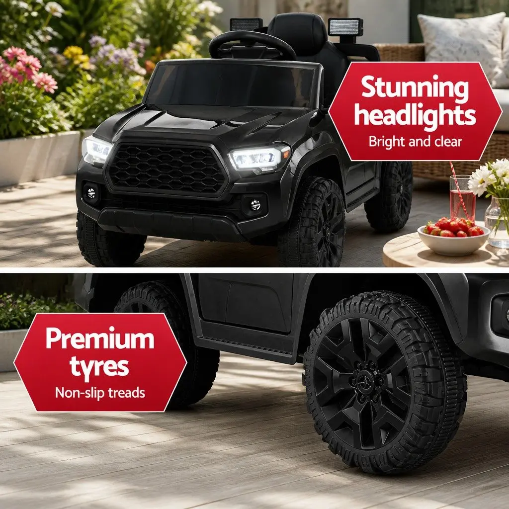 Kids Electric Ride On Car Remote Control Black 12V Tacoma Jeep