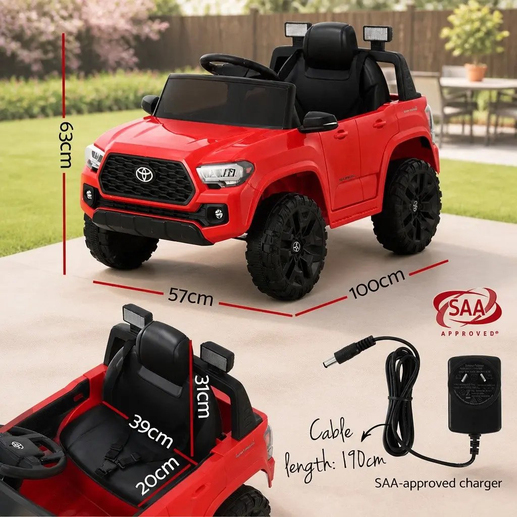 Kids Electric Ride On Car 12V Red Remote Control Manual Modes 100cm L x 63cm W x 57cm H
