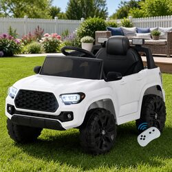 Kids Electric Ride On Car Tacoma 12V White Remote Control Toy Vehicle