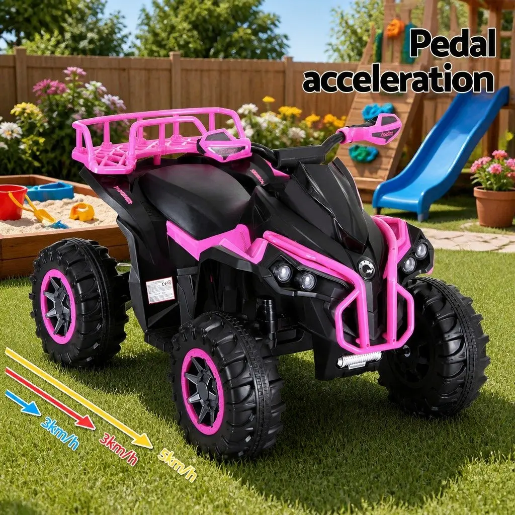 Kids Ride On ATV Electric Toy Dual Motor 12V Pink