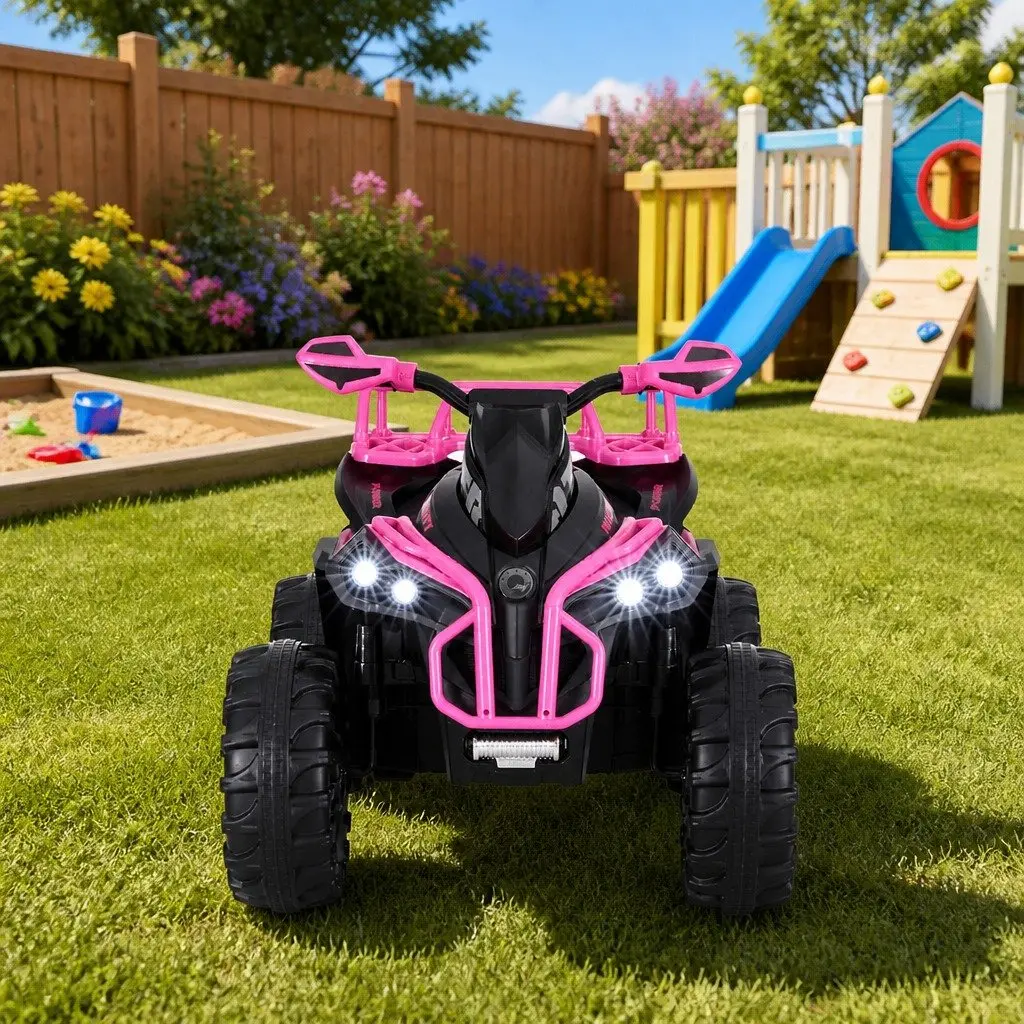 Kids Ride On ATV Electric Toy Dual Motor 12V Pink
