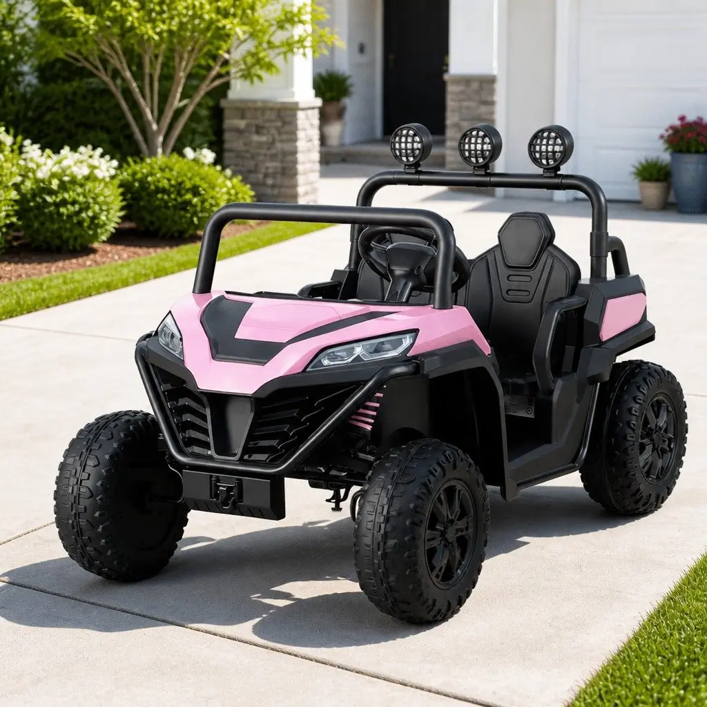 Kids Ride On Car Electric Toys with Headlight Music Remote Control Pink 120cm