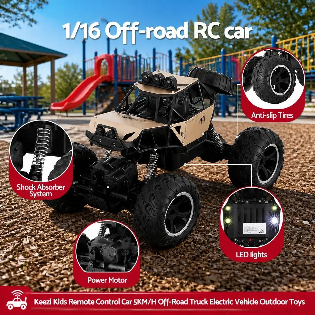 Kids Remote Control Car 4WD Off-Road Truck Electric Vehicle Toy 1:16 Scale