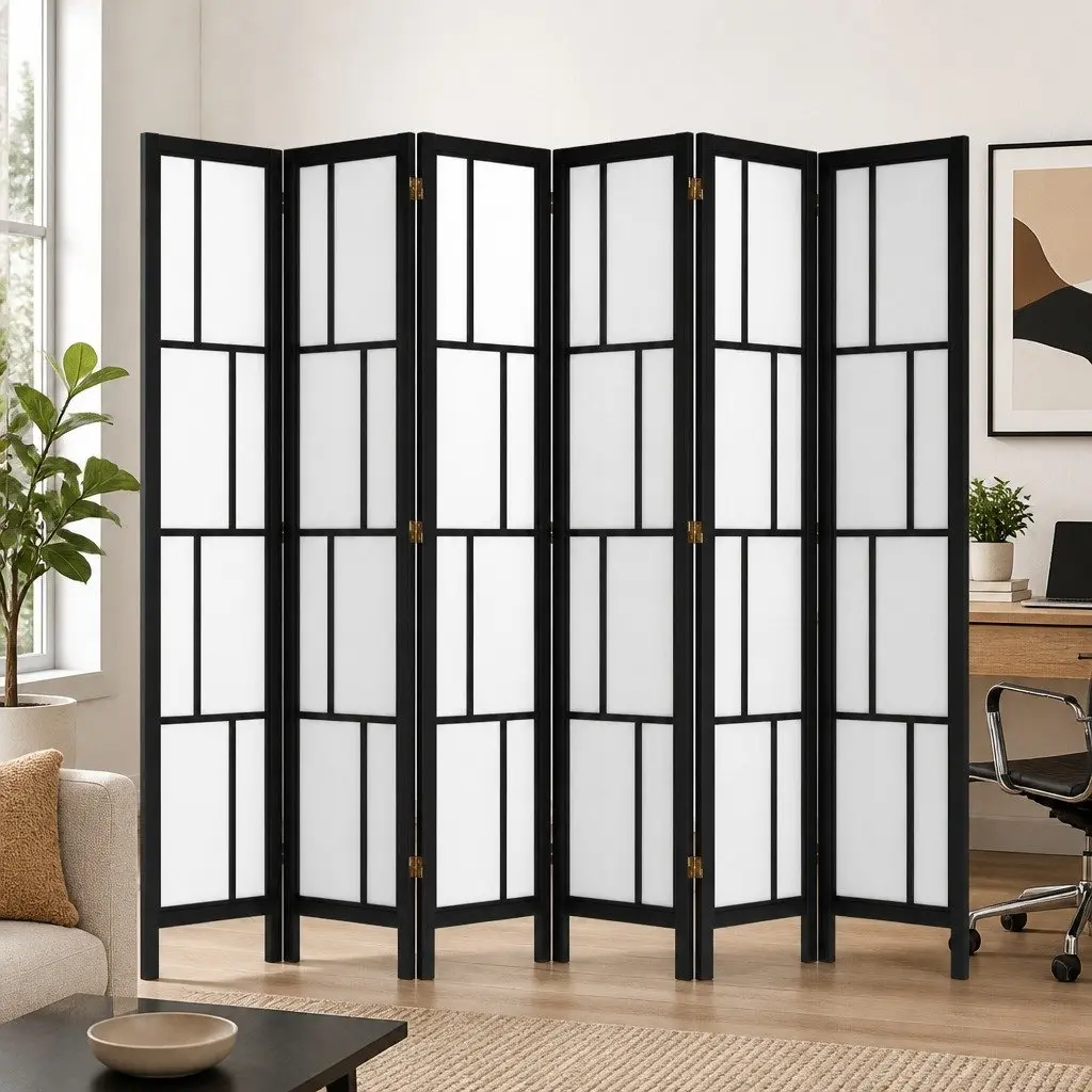 6 Panel Folding Room Divider Freestanding 170cm Privacy Partition