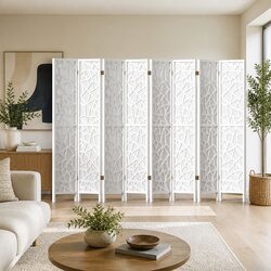 Friendly 8-Panel Room Divider Screen 325x170cm in White