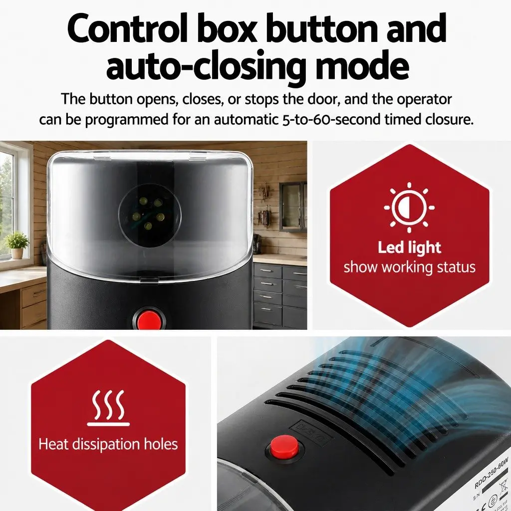 Automatic Roller Door Opener 250N Motor 220V for Garages Barns and Warehouses