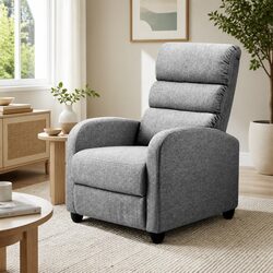 Friendly Grey Recliner Armchair with Adjustable Features