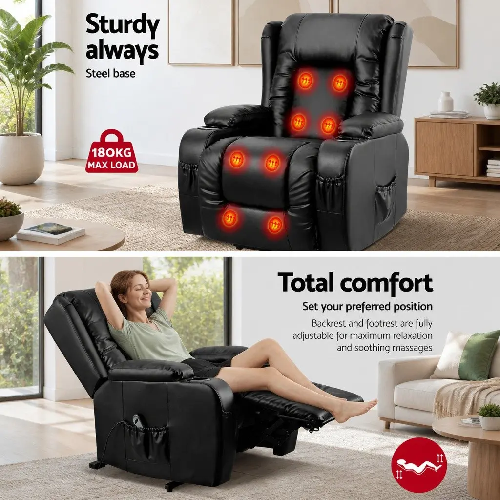 Adjustable Heated Massage Recliner