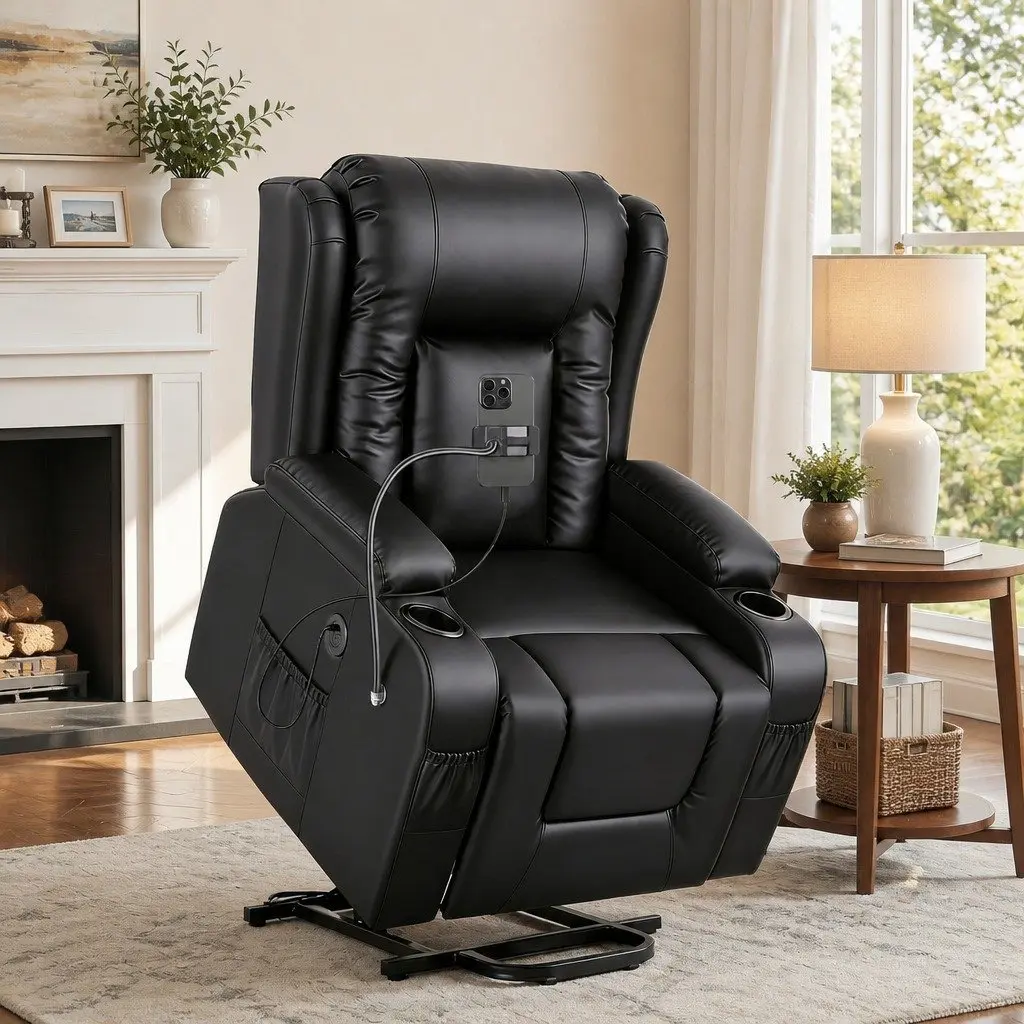 Power Lift Recliner Chair Electric Massage Heat Elderly Living Room Armchair USB