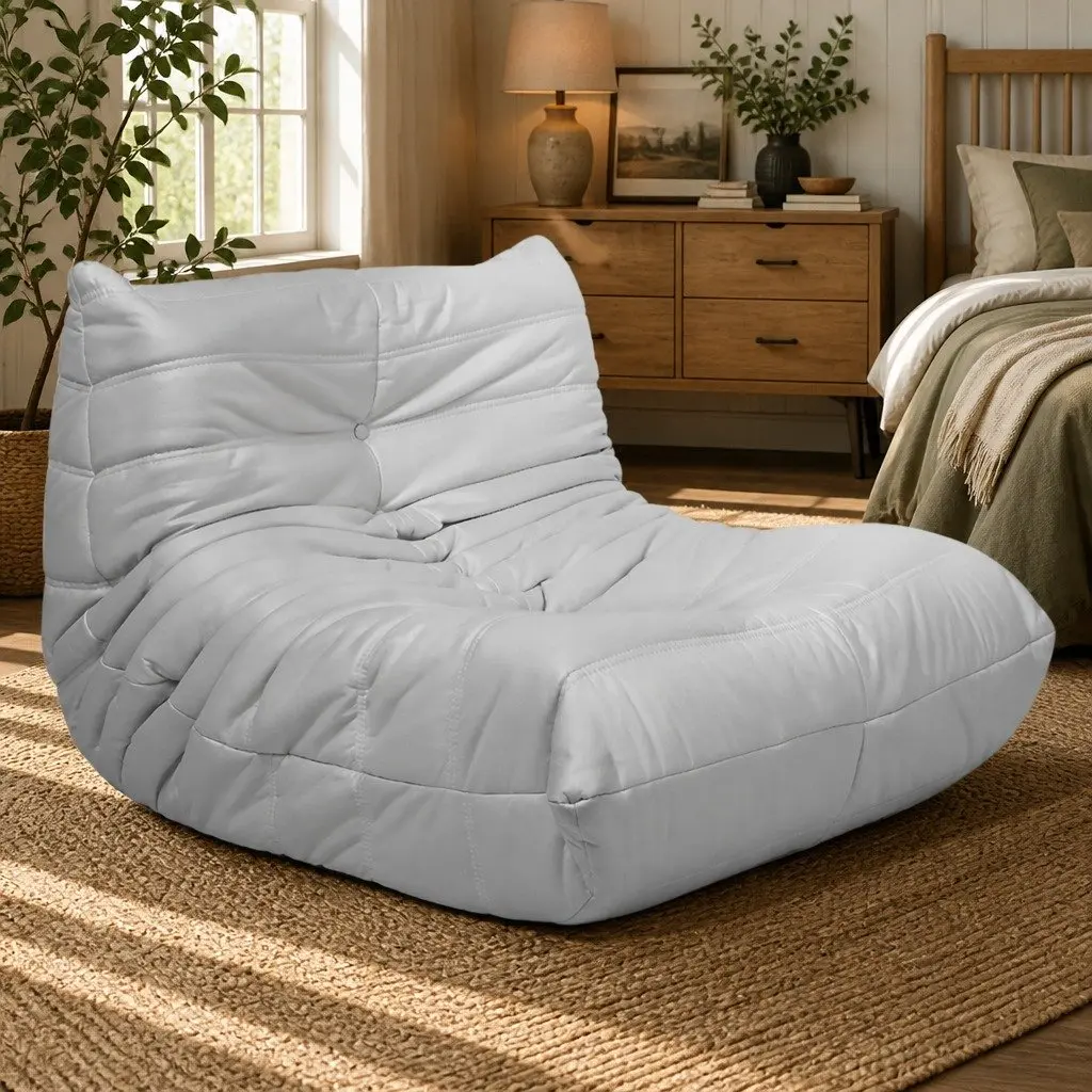 Floor Chair Caterpillar Lounge Sofa Grey Single Seat Relaxing Furniture Living