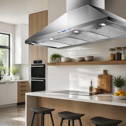 1500mm Wall Mount Range Hood Commercial Kitchen Extractor Silver 3000m3/hr