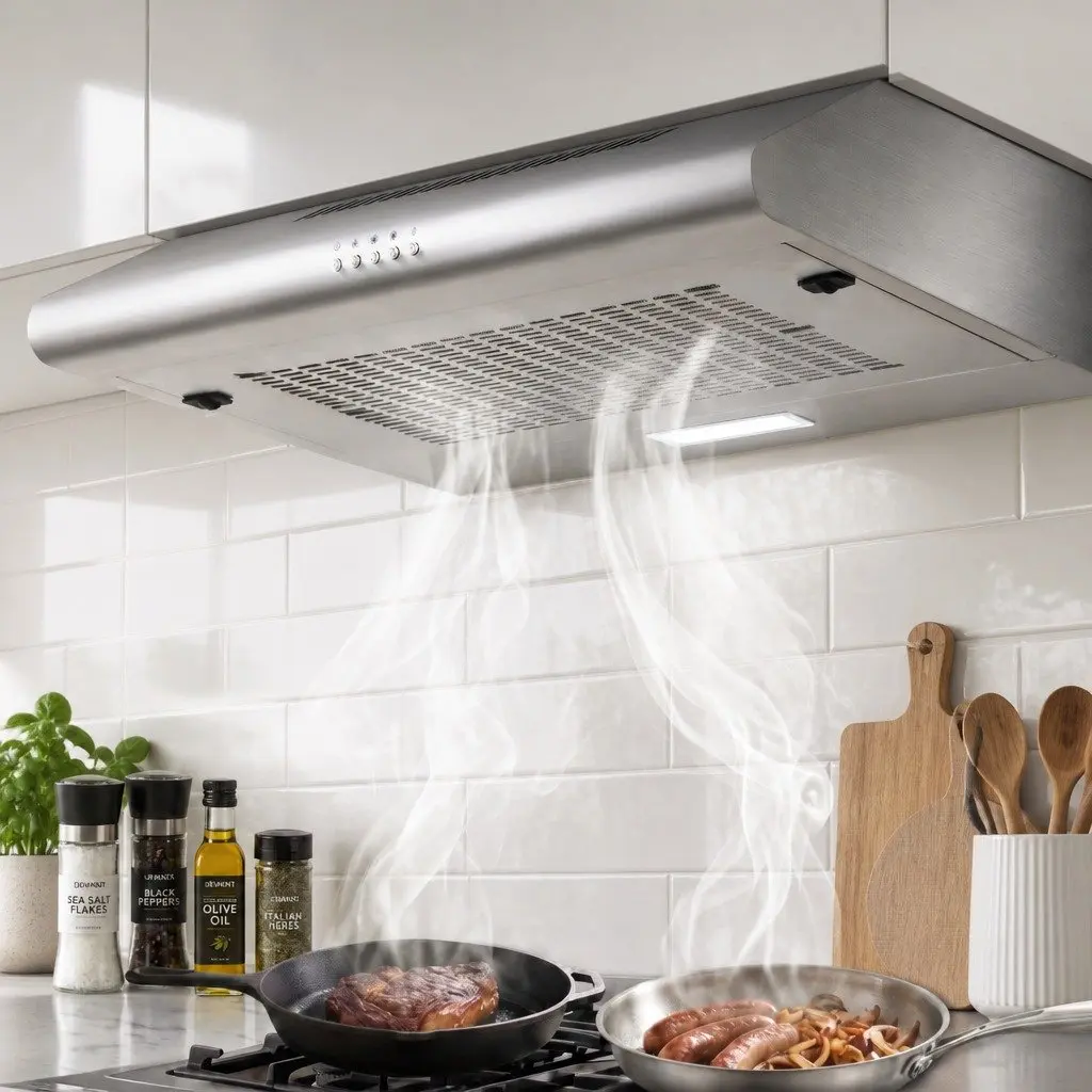600mm Stainless Steel Range Hood 60cm Kitchen Rangehood Ducted Recirculated