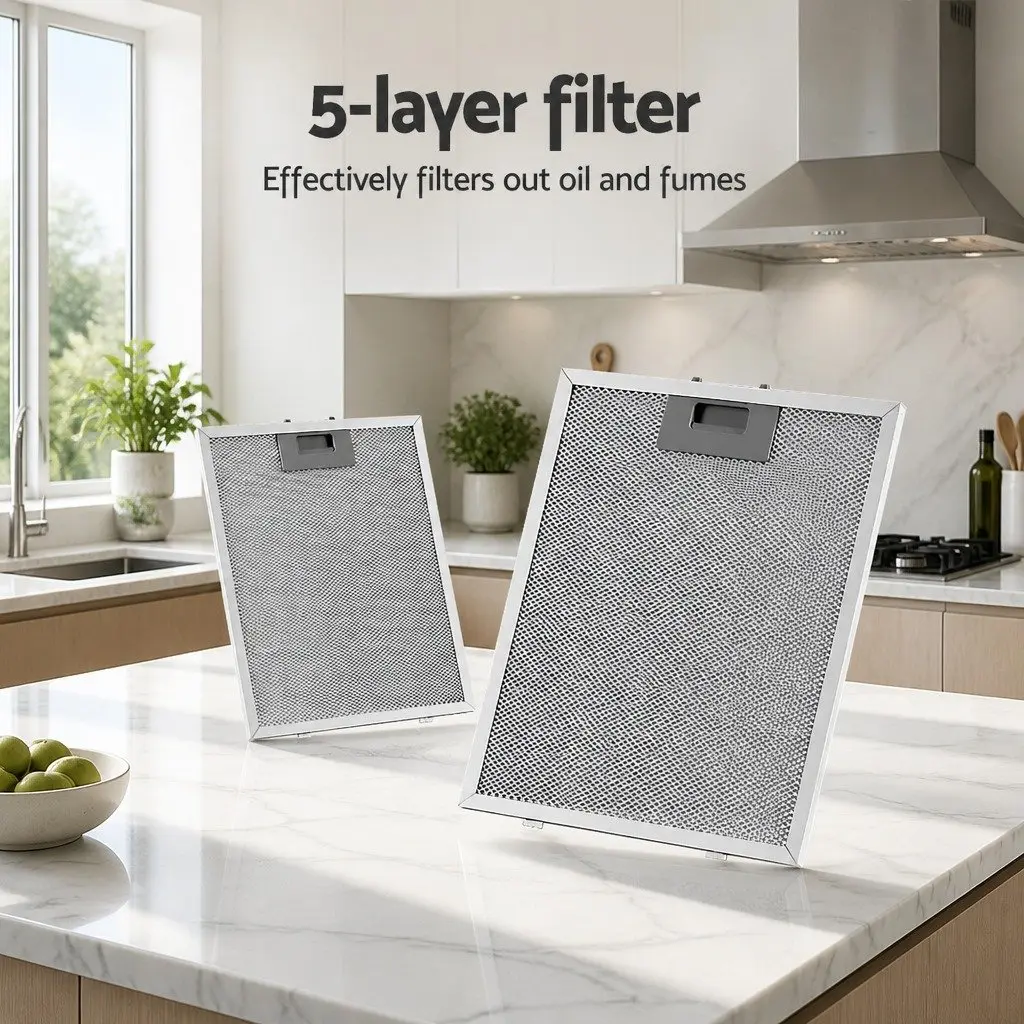 Range Hood 60cm Wall Mounted Black Tempered Glass Kitchen Extractor Fan 3-Speed