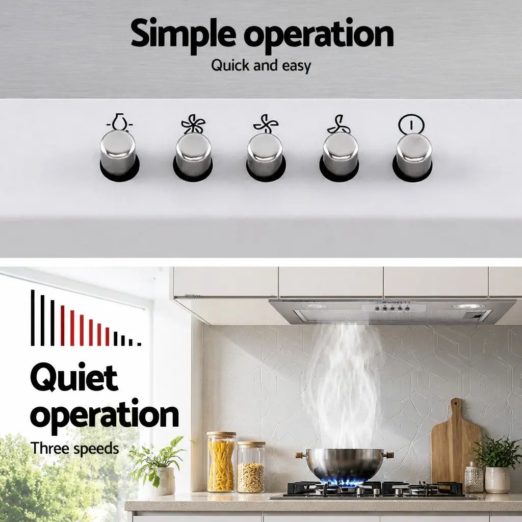 520mm Undermount Range Hood Stainless Steel Kitchen Extraction Fan 420m³/h