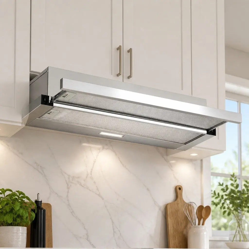 900mm Slide Out Range Hood 90cm Stainless Steel Kitchen Exhaust Ducted