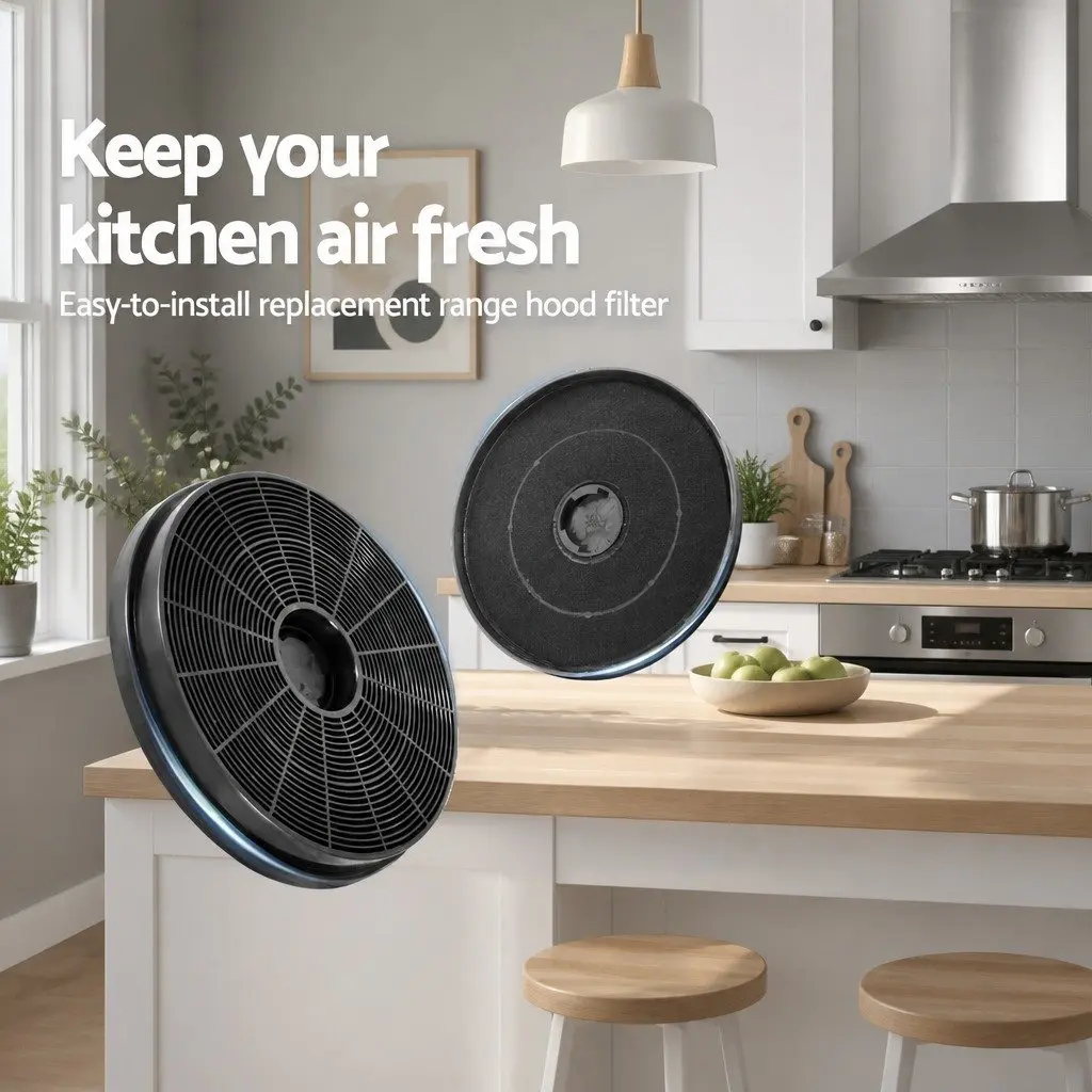 Range Hood Carbon Charcoal Filters Ductless 17cm Replacement 2 Piece