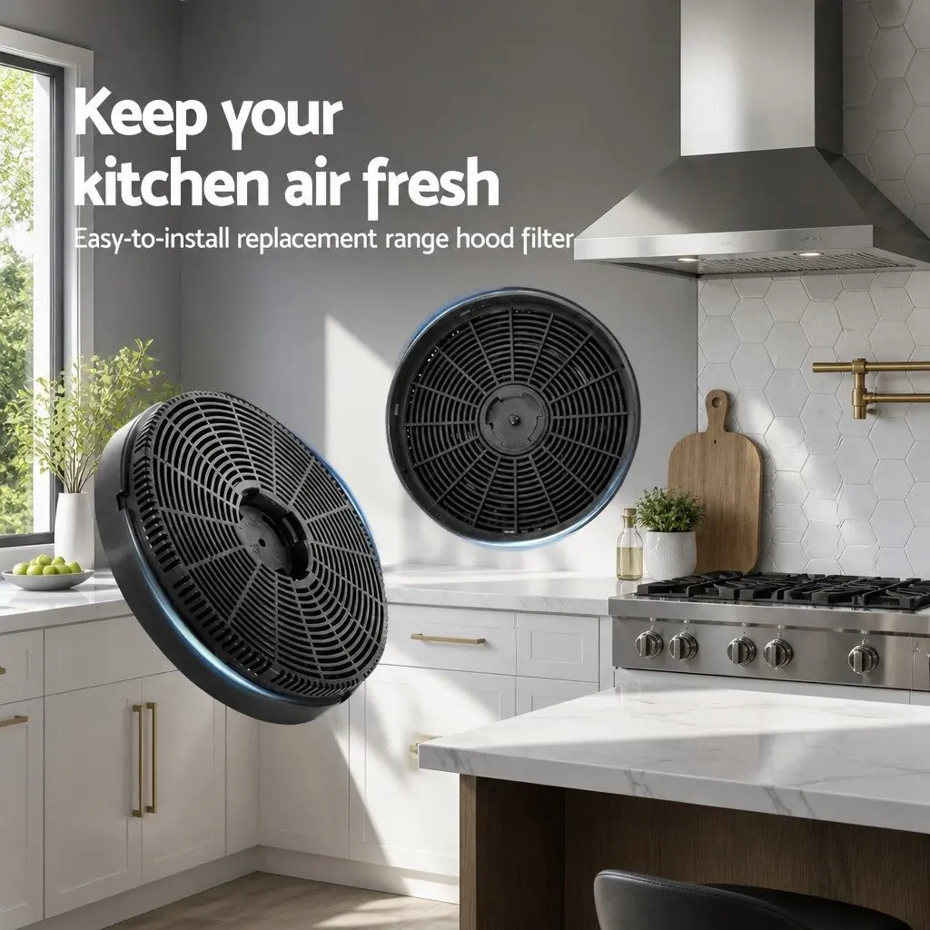 16cm Range Hood Carbon Charcoal Filters Replacement Pack Ductless Kitchen x2