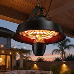 Electric Patio Heater Ceiling Mounted Hanging Infrared 2000W Remote Control